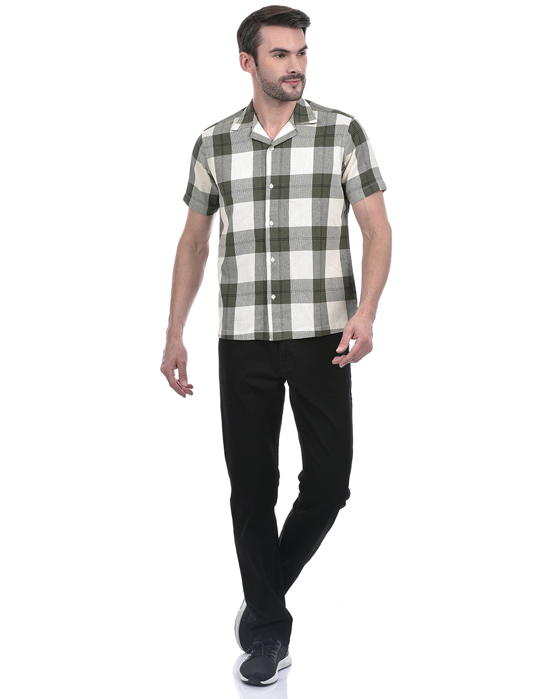 Numero Uno Men Checkered Green Shirt